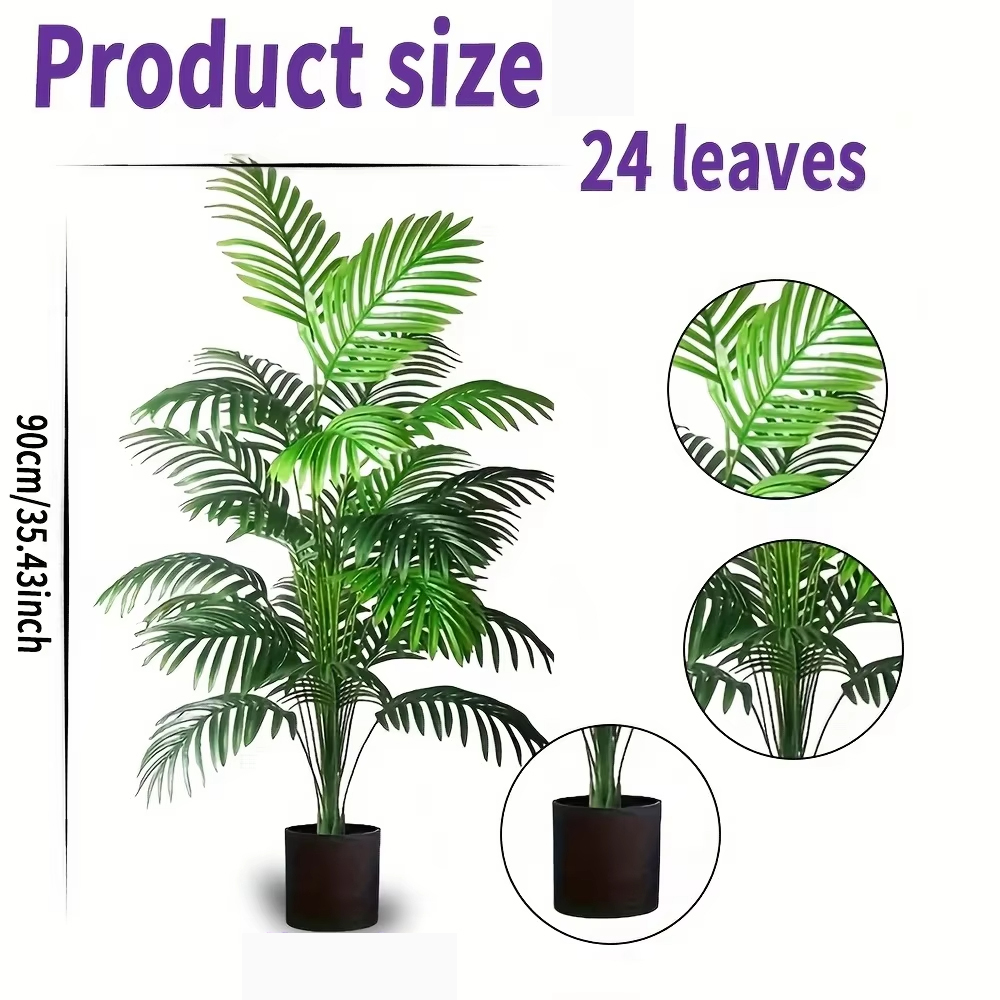 24 Leaves Areca Palm Artificia - Bonsai Garden Accessories ulasan dan harga
