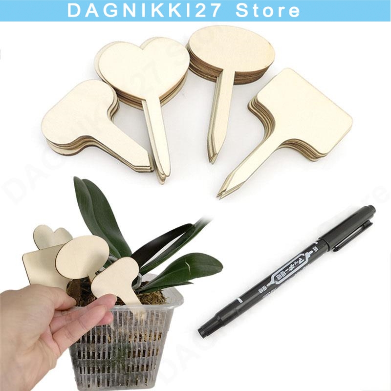 10x T-Type Wooden Plant Labels - Bonsai Garden Tools ulasan dan harga
